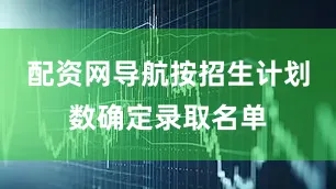 配资网导航按招生计划数确定录取名单